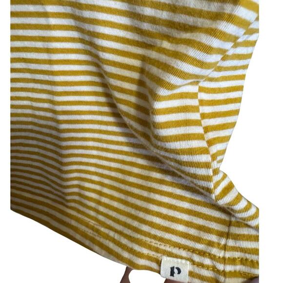 Pact Softspun V Neck Tee Shirt Organic Cotton Striped Yellow White Size Small - Picture 7 of 14